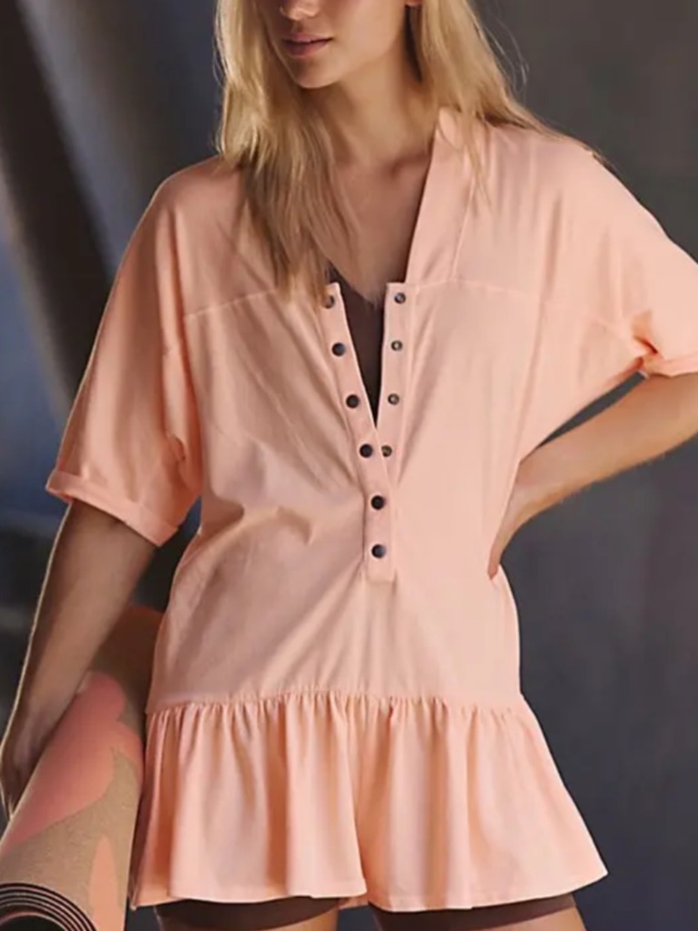 Free People Hot Shot Henley romper. Size M. NWOT.
